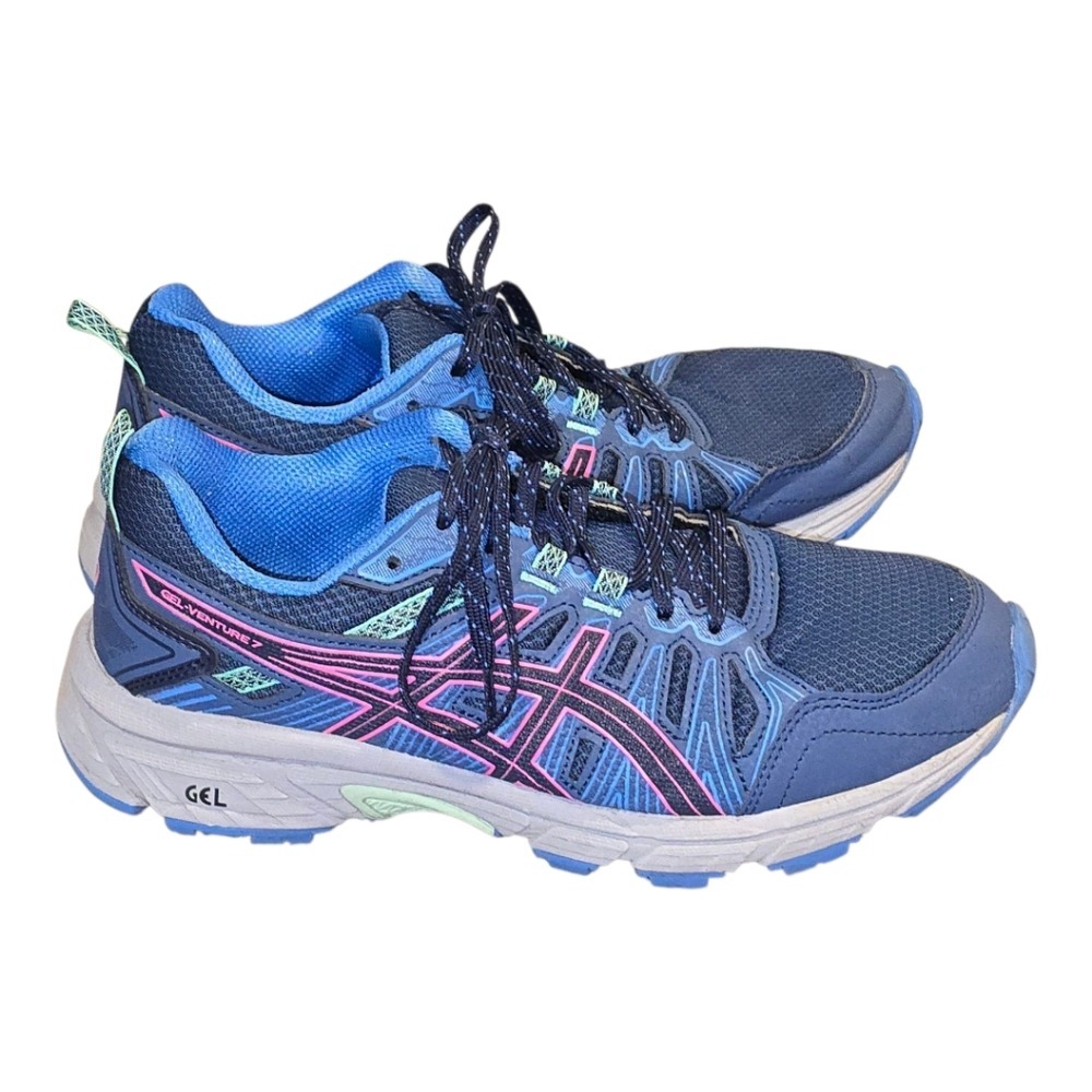 ASICS GEL-Venture 7 Womens Blue Pink Running Shoes Athletic Sneakers Size 9‎